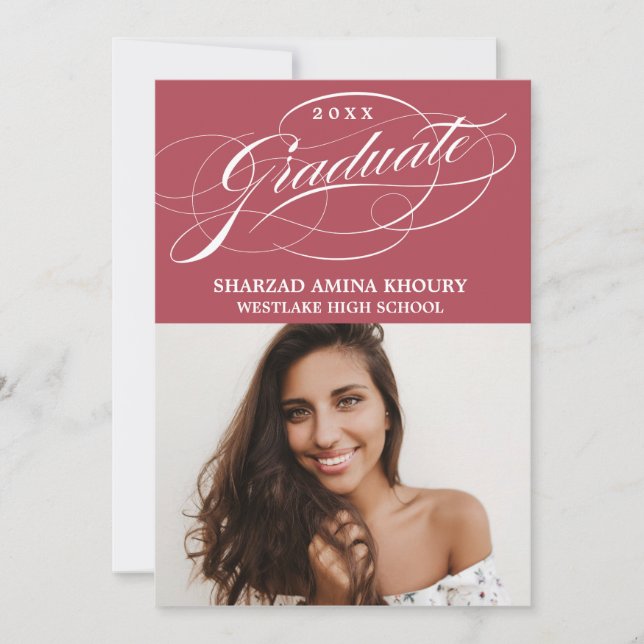 INVITATION CARTON D'INVITATION DE GRADUATION 2 ÉLÉGANT ET STY (Devant)