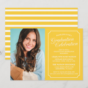 INVITATION CARTON D'INVITATION DE GRADUATION ÉLÉGANT CHIC ET
