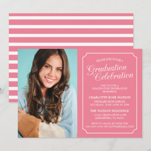 INVITATION CARTON D'INVITATION DE GRADUATION ÉLÉGANT CHIC ET