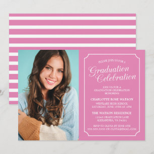 INVITATION CARTON D'INVITATION DE GRADUATION ÉLÉGANT CHIC ET