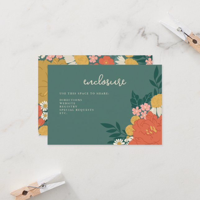 Invitation Carton d'invitation de la douche de mariée Bouquet (Devant/Arrière en situation)