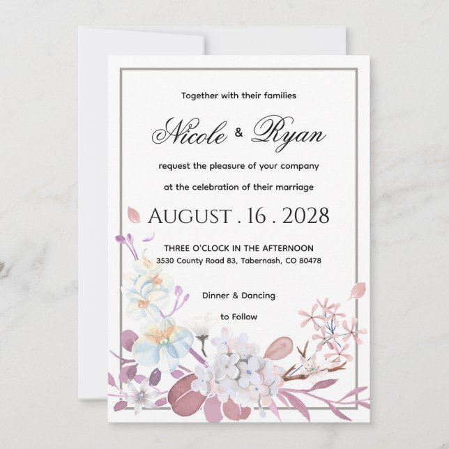 Invitation carton d'invitation de mariage (Devant)