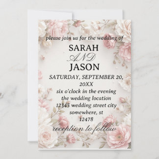 Invitation carton d'invitation de mariage