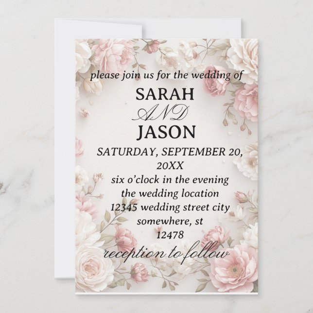 Invitation carton d'invitation de mariage (Devant)