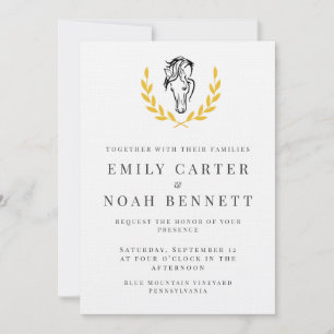 Invitation Carton d'invitation de mariage à crête de cheval é