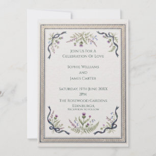 Invitation Carton d'invitation de mariage à filigrane de char
