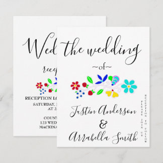 Invitation Carton d'invitation de mariage à la fraise florale