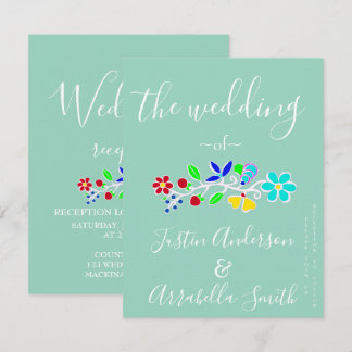 Invitation Carton d'invitation de mariage à la fraise florale