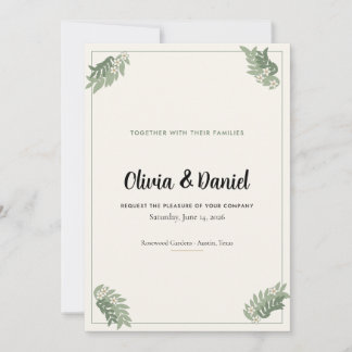 Invitation Carton d'invitation de mariage à la verdure botani