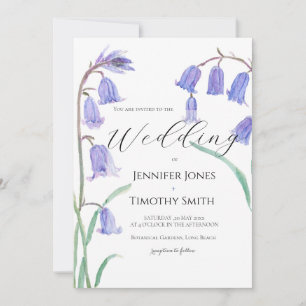 Invitation carton d'invitation de mariage à l'aquarelle bleu-