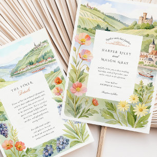 Invitation Carton d'invitation de mariage à l'aquarelle RÜDES