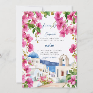 Invitation Carton d'invitation de mariage à l'aquarelle Santo