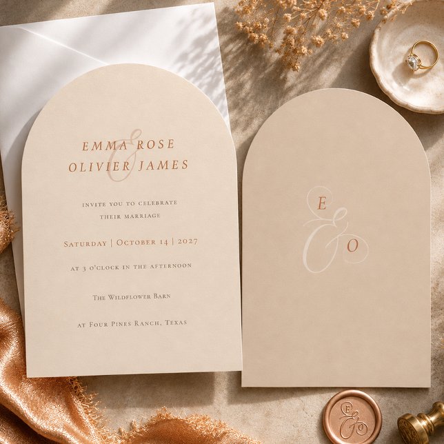 Invitation Carton d'invitation de mariage à l'arche de sable  (Romantic Sand Arch Wedding Invitation)
