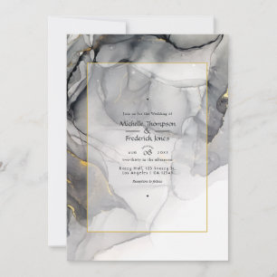 Invitation Carton d'invitation de mariage à l'encre alcooliqu