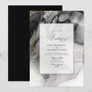 Invitation Carton d'invitation de mariage à l'encre alcooliqu