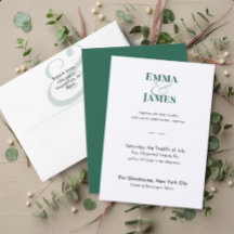 Carton d'invitation de mariage à l'esperluette éme