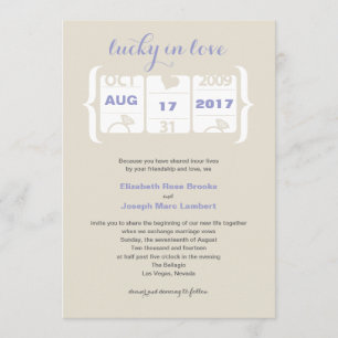 Invitation Carton d'invitation de mariage à machine à sous