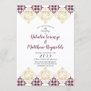 Invitation Carton d'invitation de mariage à motif de carreaux
