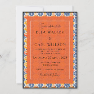 Invitation Carton d'invitation de mariage à motif de carreaux