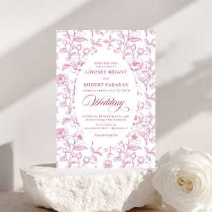 Invitation Carton d'invitation de mariage à motif de roses ro