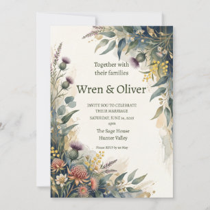 Invitation Carton d'invitation de mariage à motif floral de c