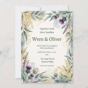 Invitation Carton d'invitation de mariage à motif floral de c