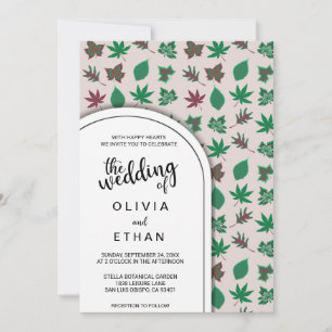 Invitation Carton d'invitation de mariage à motif floral prin