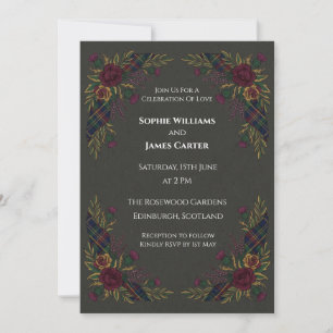 Invitation Carton d'invitation de mariage à motif floral tart