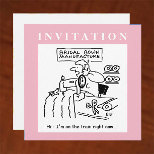 Invitation Carton d'invitation de mariage amusant avec coutur