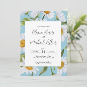 Invitation Carton d'invitation de mariage aquarelle aux margu