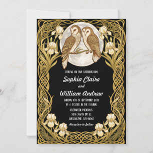 Invitation Carton d'invitation de mariage Art nouveau aux hib