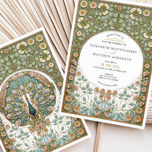 Invitation Carton d'invitation de mariage Art nouveau vintage