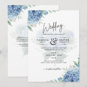 Invitation Carton d'invitation de mariage au code QR Hydrange