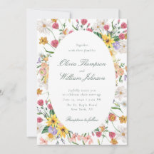 Carton d'invitation de mariage au jardin floral av