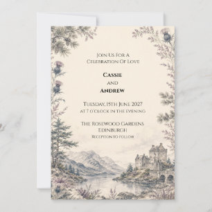 Invitation Carton d'invitation de mariage au Loch Thistle des