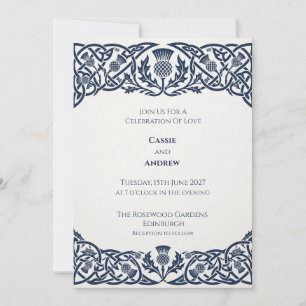 Invitation Carton d'invitation de mariage au nœud celtique bl