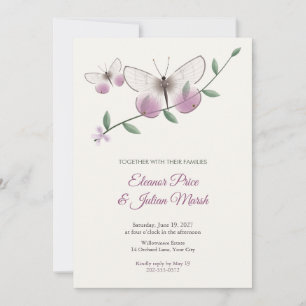 Invitation Carton d'invitation de mariage au papillon Satyre