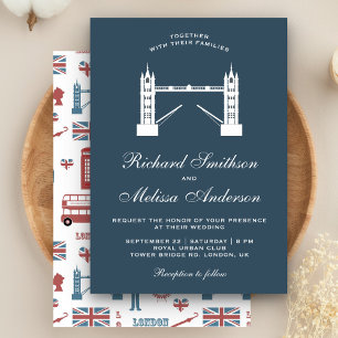 Invitation Carton d'invitation de mariage au pont de la Tour