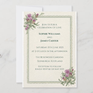 Invitation Carton d'invitation de mariage au tartan celtique