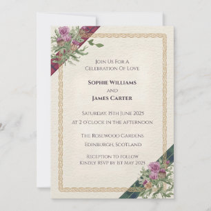 Invitation Carton d'invitation de mariage au tartan celtique