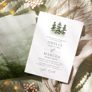 Invitation Carton d'invitation de mariage aux arbres persista