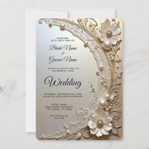 Invitation Carton d'invitation de mariage aux fleurs blanches