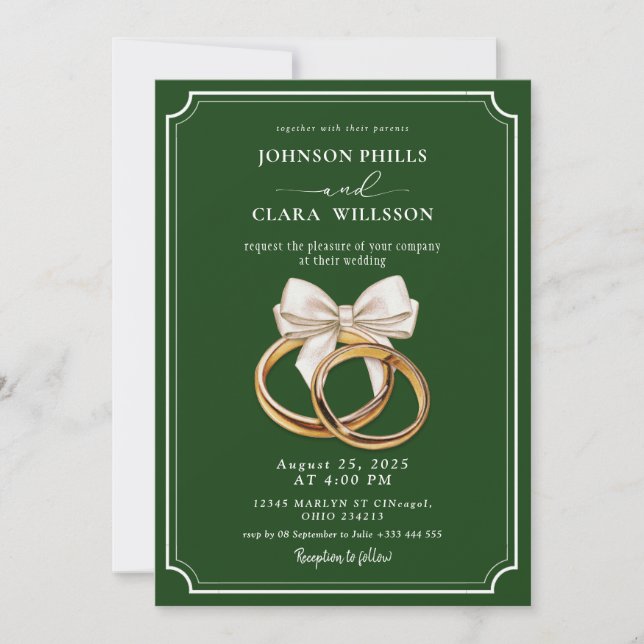 Invitation Carton d'invitation de mariage avec code QR vidéo (Devant)