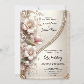 Invitation Carton d'invitation de mariage avec embellissement