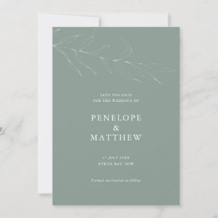 Invitation Carton d'invitation de mariage avec feuillage sage
