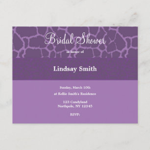 Invitation Carton d'invitation de mariage avec motif de giraf