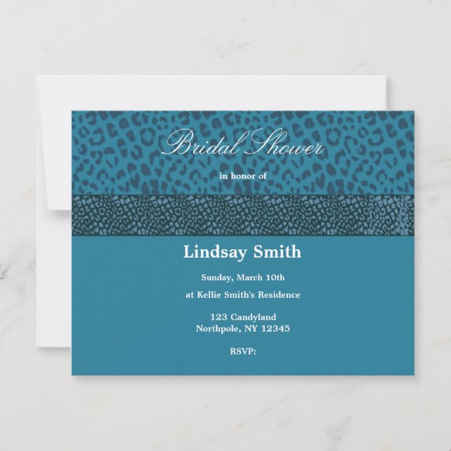 Invitation Carton d'invitation de mariage avec motif léopard  (Devant)