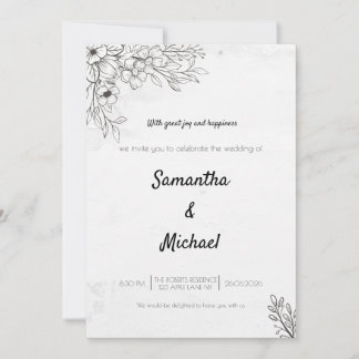 Invitation Carton d'invitation de mariage avec photo florale 