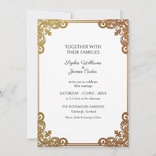 Invitation Carton d'invitation de mariage Baroque en or antiq