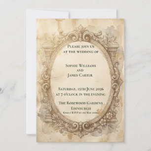 Invitation Carton d'invitation de mariage baroque vintage éco